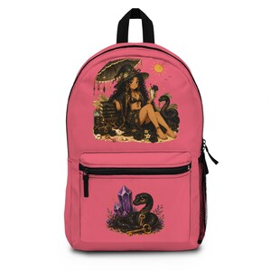 Witch with Snake and Crystals Backpack | Mystic Occult Illustration