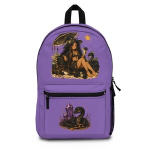 Witch with Snake and Crystals Backpack | Mystic Occult Illustration