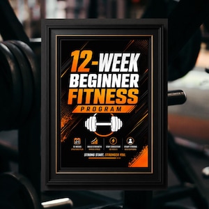 12 Week Gym Workout Plan for Men | Beginner Strength Training Program PDF | 4 Day Split Routine | Weight Lifting Schedule | Instant Download