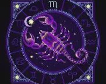 Pagina da colorare digitale del segno zodiacale dello Scorpione