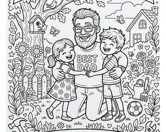 Pagina da colorare digitale per la Festa del Papà
