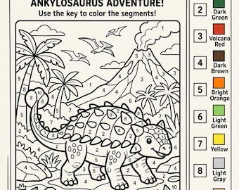 Ankylosaurus - Download digitale da colorare con i numeri