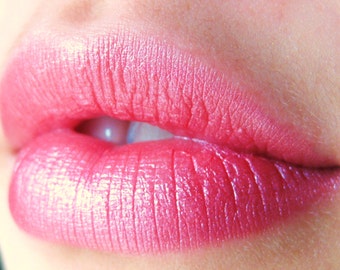 TEA ROSE Lápiz labial de tinte labial mineral vegano rosa brillante: color de maquillaje natural