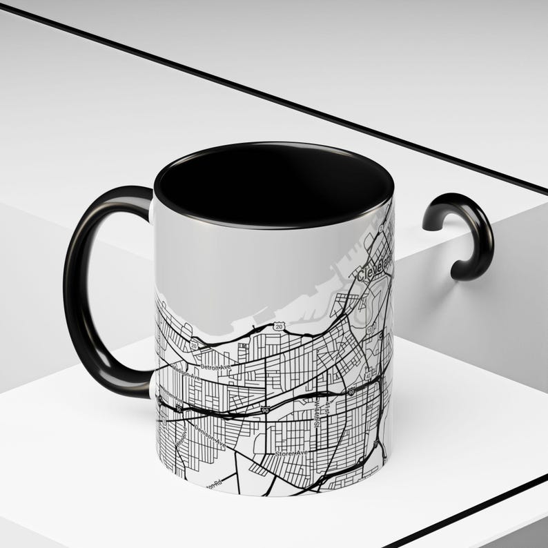 Mug, Cleveland Ariel Map Coffee Mug, Coffee Lover Home Decor, Unique Drinkware Gift, Kitchen Decor Accent, Tea Cup, Housewarming Present image 6