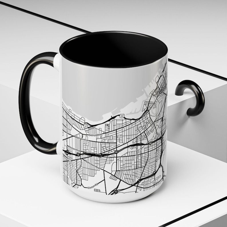 Mug, Cleveland Ariel Map Coffee Mug, Coffee Lover Home Decor, Unique Drinkware Gift, Kitchen Decor Accent, Tea Cup, Housewarming Present image 12
