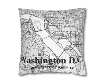 Decoración de Washington D.C., regalo personalizado para el hogar, cojín decorativo para amantes de los viajes, regalo único para inauguración de casa.