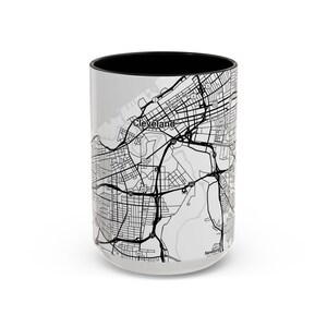Mug, Cleveland Ariel Map Coffee Mug, Coffee Lover Home Decor, Unique Drinkware Gift, Kitchen Decor Accent, Tea Cup, Housewarming Present image 7