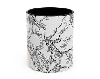 Taza de café con mapa de Johnstown, Pensilvania - Regalo para viajeros, decoración del hogar, recuerdo único, regalo personalizado para amantes del café