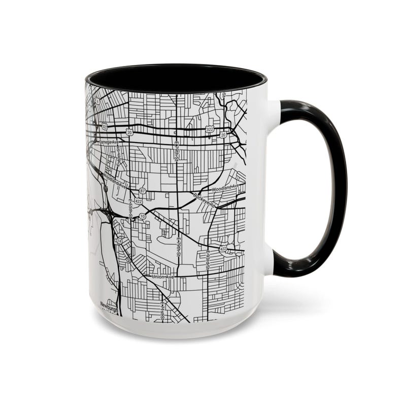 Mug, Cleveland Ariel Map Coffee Mug, Coffee Lover Home Decor, Unique Drinkware Gift, Kitchen Decor Accent, Tea Cup, Housewarming Present image 8