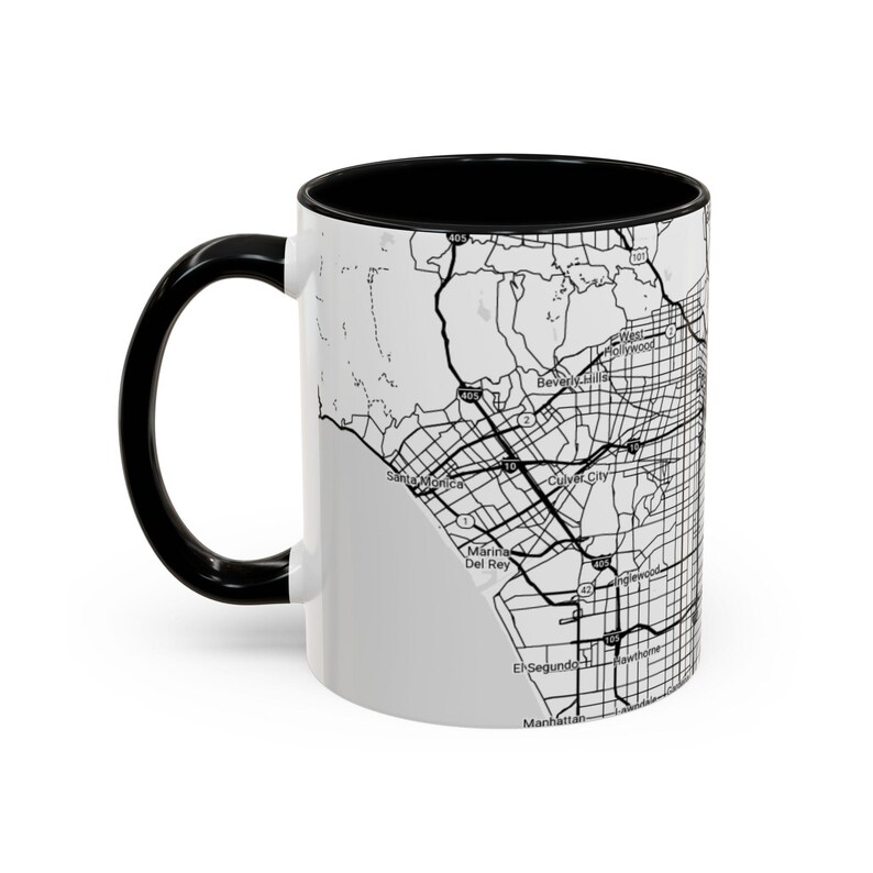 Los Angeles Ariel View Coffee Mug, Coffee Lover Gift, Home Decor Mug, Birthday Gift, Unique Mug, Personalized Mug, Housewarming Gift, Cali image 3