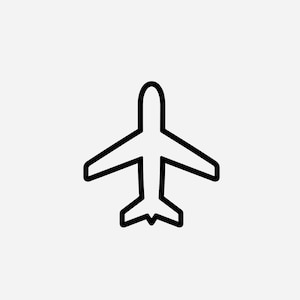 Airplane SVG, Airplane Outline SVG, Plane Cut File for Cricut, Aviation Clipart, Travel Icon Vector PNG, Digital Download