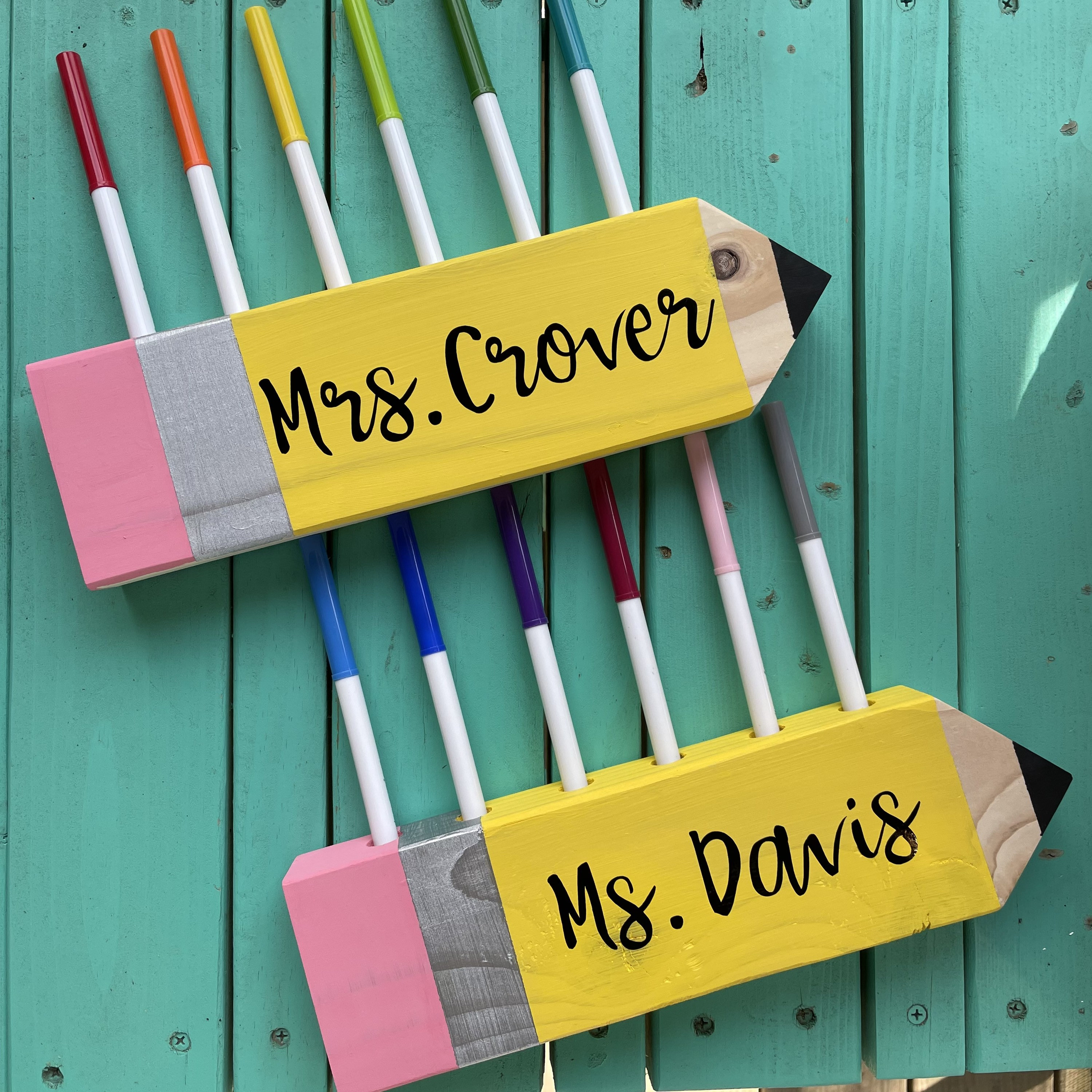 Teacher Custom Wooden Pencil Holder, Teacher Appreciation, 1st Day of ...