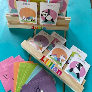 Personalized Wooden Playing Card Holder for Kids