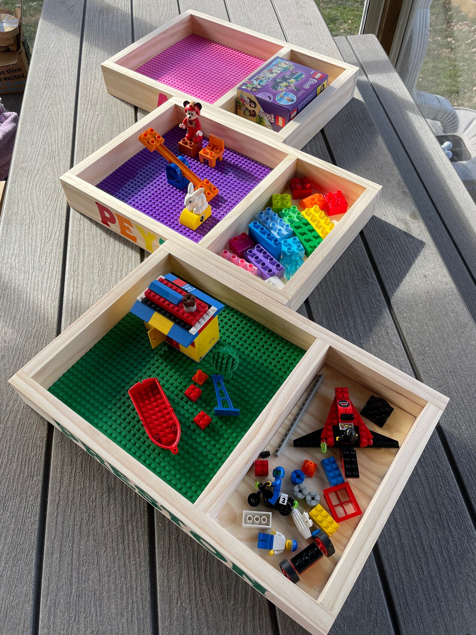 MEGA Personalized Building Bricks Wooden Tray With Base Plate and ...