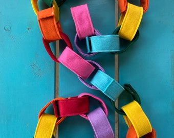 Reusable Felt Rainbow Celebration Countdown Chain, Party, Classroom Decoration, Sensory Play