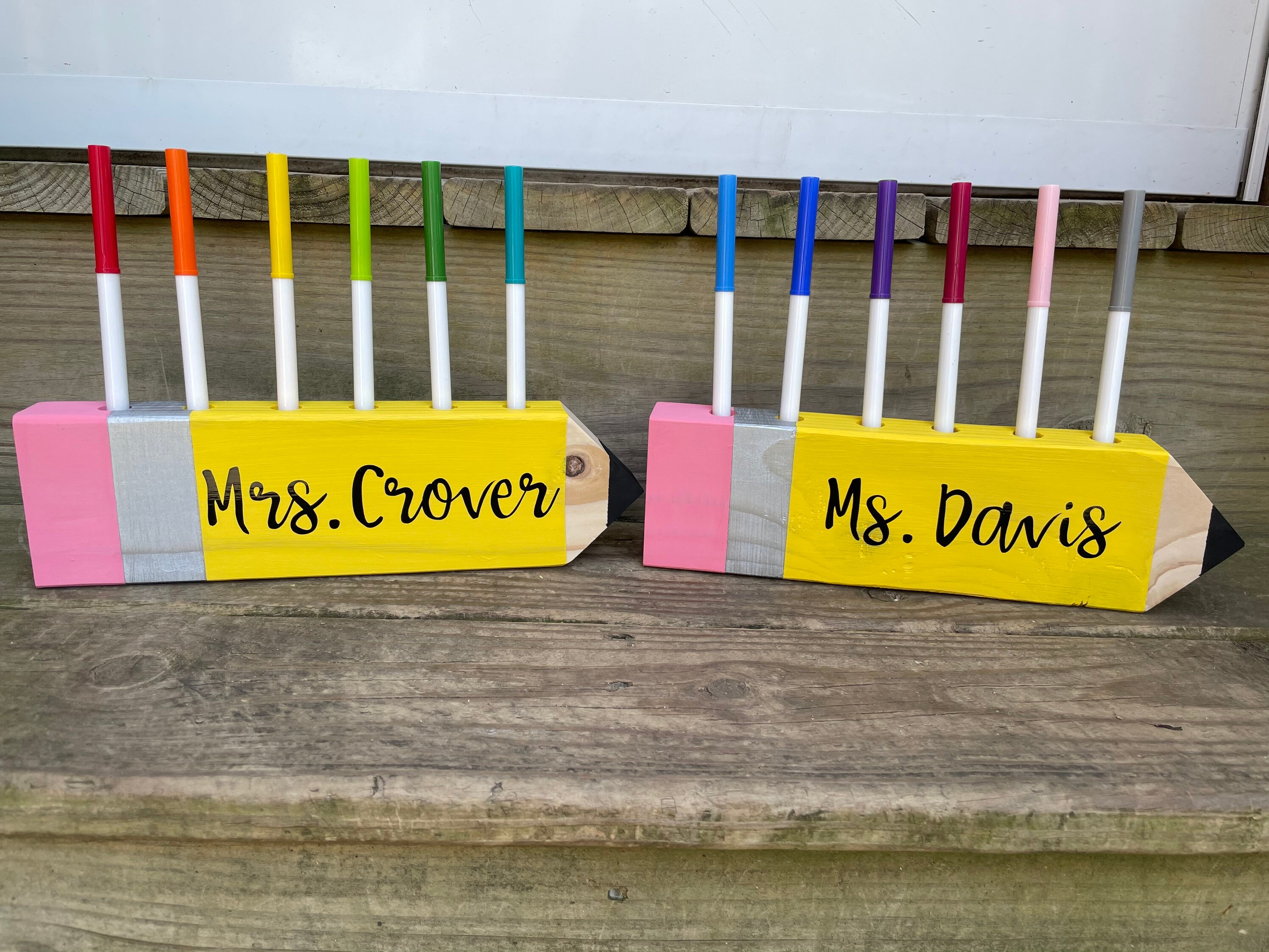 Teacher Custom Wooden Pencil Holder Teacher Appreciation 1st | Etsy