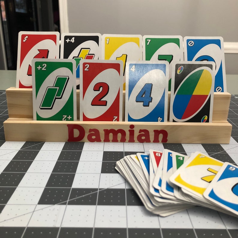 Wooden Playing Card Holder for Kids With Personalization Etsy