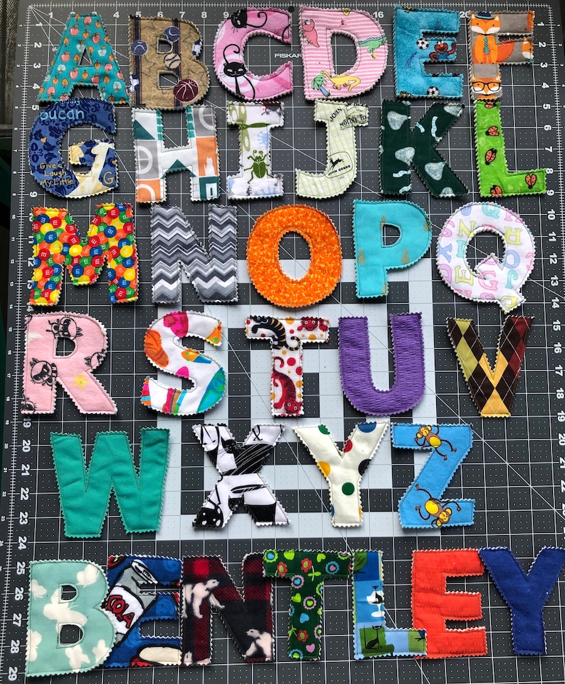 Quilted Fabric Alphabet Letters or Numbers for Baby Toddlers Etsy