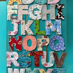 Quilted Fabric Alphabet Letters or Numbers for Baby, Toddlers, Preschool Learning