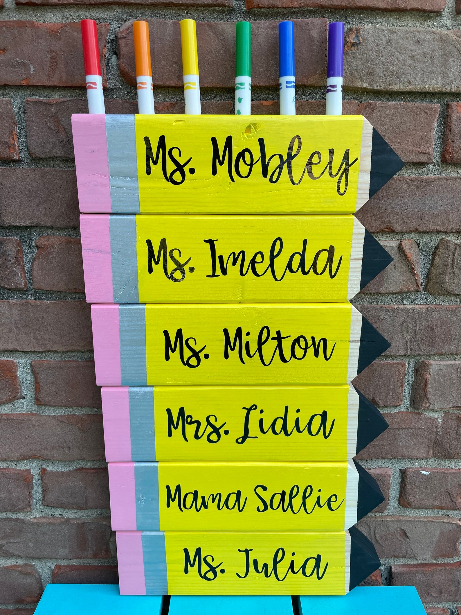 Teacher Custom Wooden Pencil Holder, Teacher Appreciation, 1st Day of ...