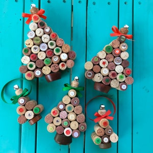 Christmas Tree Upcycled Wine Cork Decoration Holiday Decor or Ornaments