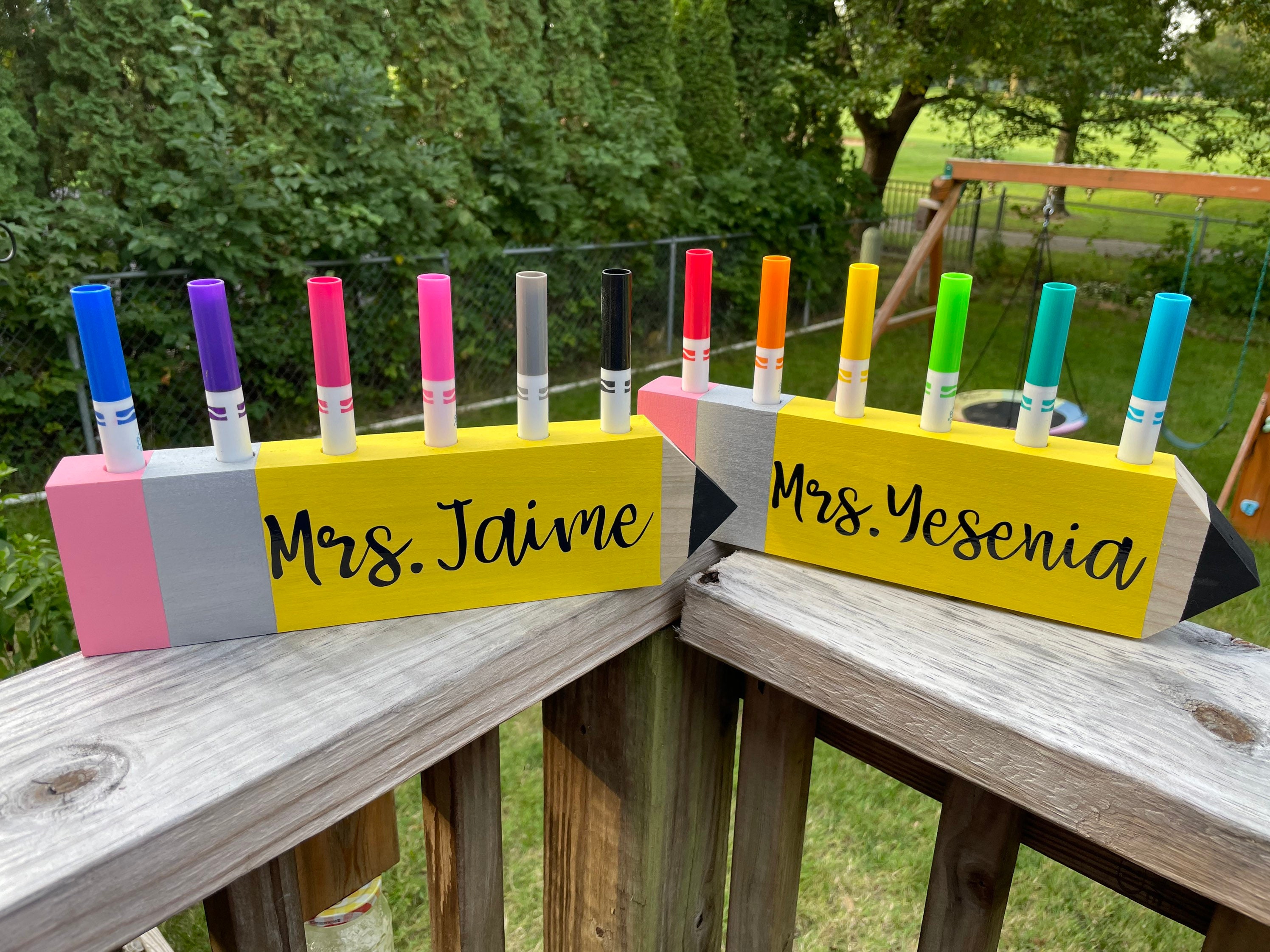Teacher Custom Wooden Pencil Holder, Teacher Appreciation, 1st Day of ...
