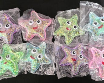Starfish Sugar Squishies, Satisfying Squish, Glitter Squishy