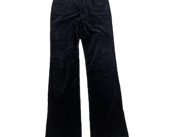Vintage Doncaster Sport Women's Size 6 Black Velour Straight Leg Flat Front
