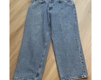 Vintage Eddie Bauer Loose Fit Denim Jeans Light Wash Blue 36x30