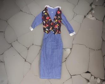 Vintage Barbie Genuine 2000 Mattel Teacher Dress #50613 Blue