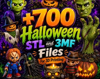 Halloween 3d printing Multicolor Files | +700 Halloween STL & 3MF Files | Horror Masks, Flexi Figures, Decors, Keychains | Commercial Use