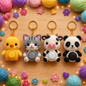knitted clicker 3d printed keychains
