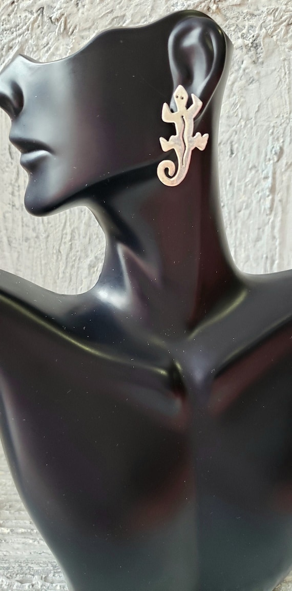 Lizard Silver earrings.Figural Sterling Siver 925 