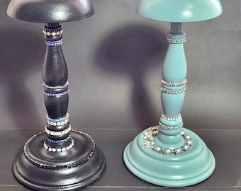 Natural Wood Hat Stand .Wood Hat Holder.Wig Holder. Hat Stand Display with Crystal. Tabletop Wood Hat Display .Gift for GrandmaChoose One