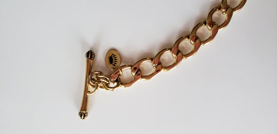Juicy Couture Bracelet.bow Bracelet.rhinestone Bracelet.gold Ton Bracelet.link  Btacelet.vintage Bracelet.chain Bracelet Gift Jewelry 
