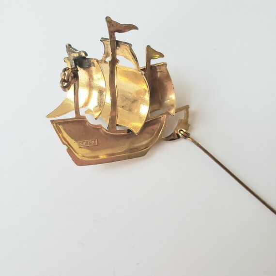 Ship Brooch. Spain Brooch.Vintage Brooch.Damascen… - image 3