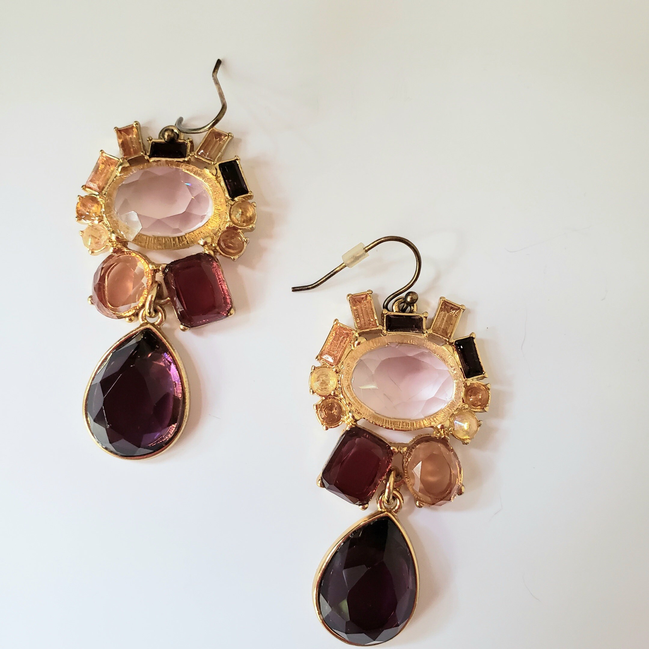 Banana Republic Earrings.crystal BR Earrings.gold Ton Large Etsy UK