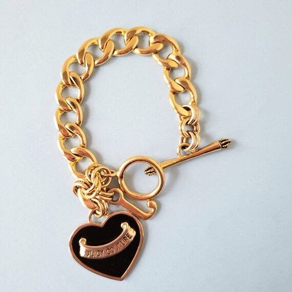 2000s Juicy Couture Gold Chain Bracelet with Rhinestone Heart & Horses —  Holy Thrift