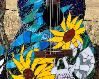 China Cat Mosaic Art Guitar