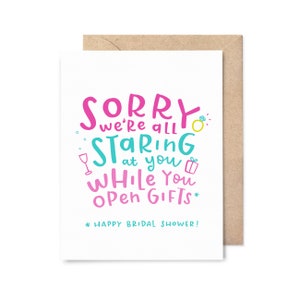 funny bridal shower card - staring at you