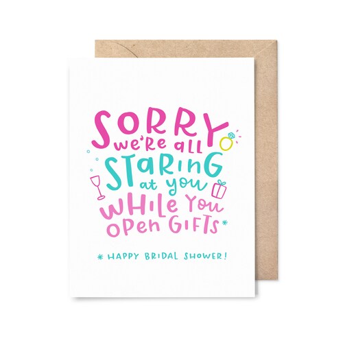 Funny Bridal Shower Card Staring at You Etsy