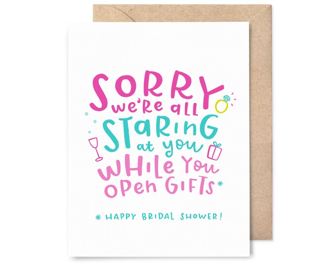 Funny Bridal Shower Card Staring at You Etsy