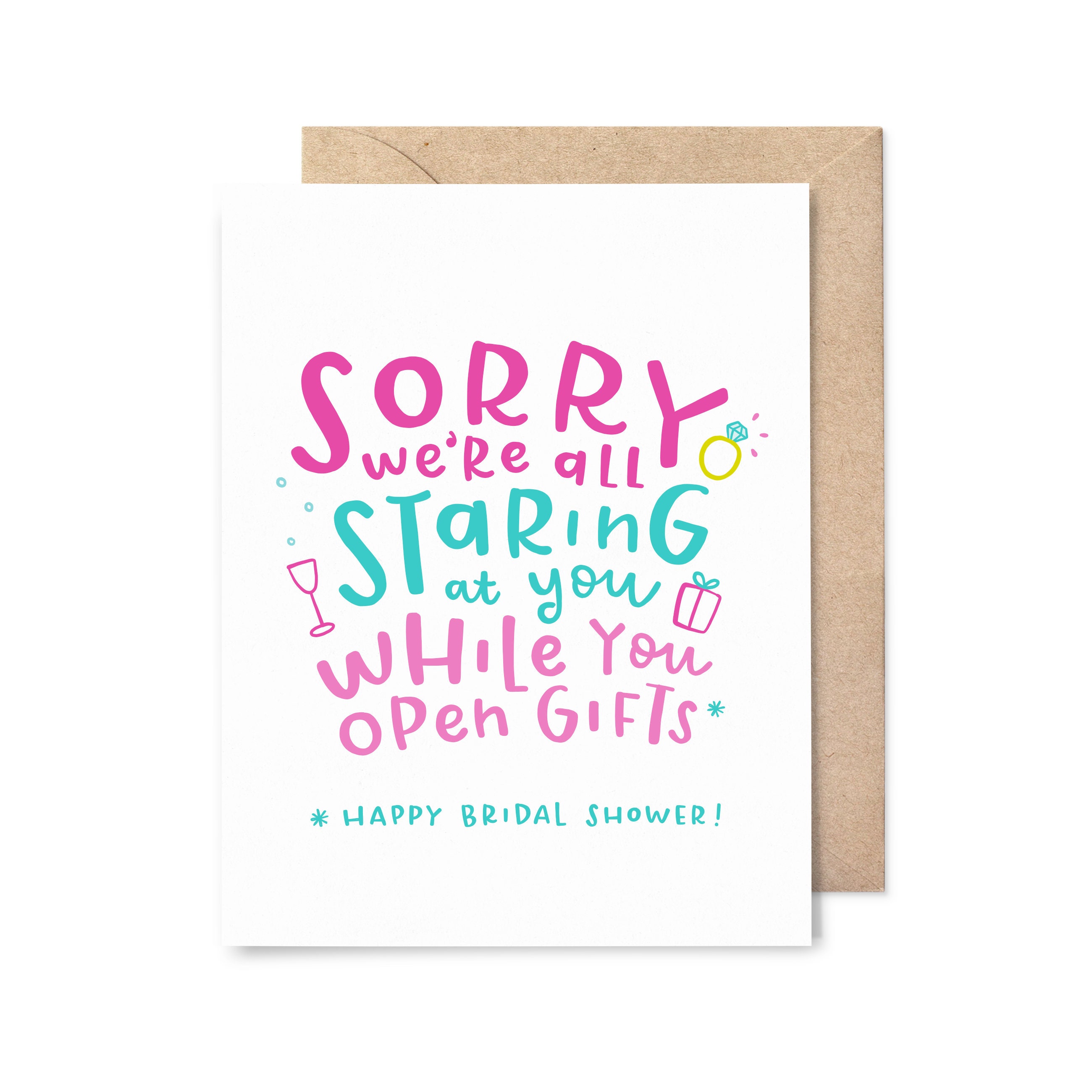 Funny bridal shower card staring at you Etsy