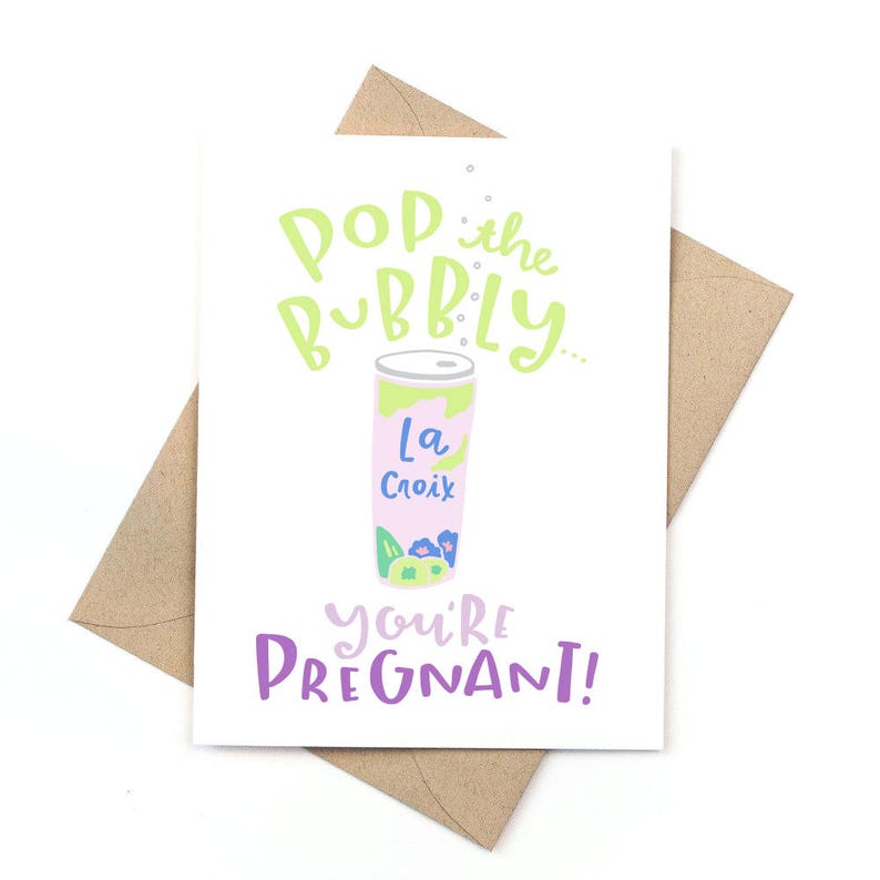 funny pregnancy card pop the bubbly!