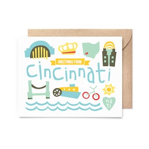 greetings from cincinnati - set of 5 - recycled paper