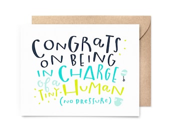 funny new baby card  -  tiny human