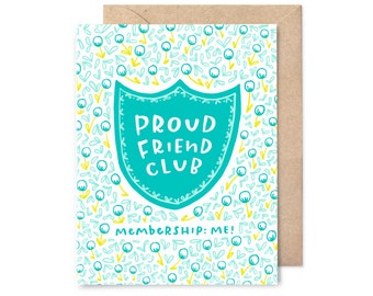 cute congratulations card - proud friend club