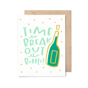 gold foil birthday card - congrats card - break out the bubbly