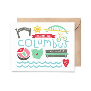 greetings from columbus - set of 5 - recycled paper