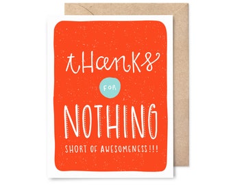 funny thank you card - thanks for nothing